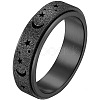 201 Stainless Steel Moon and Star Rotatable Finger Ring MOST-PW0001-005D-02-1