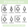 72Pcs 4 Styles Tibetan Style Alloy Pendants FIND-SC0019-40AS-2