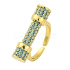 Rack Plating Brass Micro Pave Cubic Zirconia Cuff Rings for Women KK-M021-02G-02-1