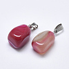Natural Banded Agate/Striped Agate Pendants G-T122-20A-2