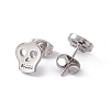 Non-Tarnish 304 Stainless Steel Tiny Hollow Out Skull Stud Earrings for Women STAS-A065-05P-2