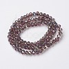 Electroplate Transparent Glass Beads Strands EGLA-A034-T8mm-S08-2