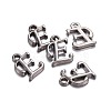 Gunmetal Plated Alloy Letter Pendants PALLOY-P097-03-E-2