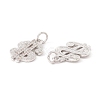 Brass Micro Pave Clear Cubic Zirconia Pendants ZIRC-P098-07P-2