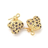 Brass Micro Pave Cubic Zirconia Pendants KK-K369-02G-01-2