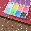 3600Pcs 8 Color Luminous Transparent Glass Seed Beads SEED-YW0001-83-5