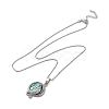 Rack Plating Natural Paua Shell Pendants Necklace NJEW-B104-01C-01P-2