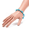 Synthetic Turquoise(Dyed) Cross & Skull Beaded Stretch Bracelet BJEW-JB08452-04-3