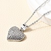 Heart Brass Micro Pave Cubic Zirconia Stud Earrings & Pendant Necklaces Sets SJEW-Z002-05P-2
