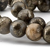 Natural Pyrite Beads Strands G-G839-01-6mm-3