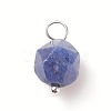 Faceted Natural Sodalite Star Cut Round Charms PALLOY-JF01694-02-S-1