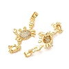 Brass Micro Pave Clear Cubic Zirconia Pendants CU-CBAFC45-01G-2