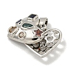 Rack Plating Brass Pave Colorful Cubic Zirconia Bead Cage Pendants KK-E114-07P-2