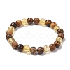 8mm Round Natural Tiger Eye & Picture Jasper BJEW-JB10625-03-1