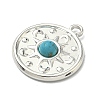304 Stainless Steel with Dyed Synthetic Turquoise Pendants STAS-G374-05S-19-2