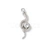 Brass Micro Pave Clear Cubic Zirconia Pendants KK-S505-03P-01-1