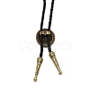 Flat Round with Star Laria Necklace for Men Women NJEW-WH0011-13AB-3