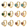 304 Stainless Steel Flat Round Hoop Earrings EJEW-P309-02G-2