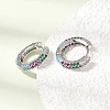 Brass Micro Pave Cubic Zirconia Hoop Earrings KK-CBA8324-24P-03-2