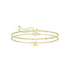 2Pcs 2 Styles Brass Beaded Bracelets & Satellite Chains Bracelets for Women FS-WG4A116-02-1