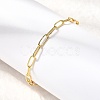 3.5MM Brass Paperclip Chain Bracelets BJEW-P358-01G-1