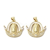 Brass Micro Pave Clear Cubic Zirconia Pendants KK-I708-03F-G-1