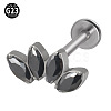 G23 Titanium with Cubic Zirconia Threadless Labrets WGA6216-06-1