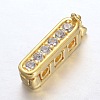 Rectangle Brass Micro Pave Cubic Zirconia Twister Clasps ZIRC-O018-08G-RS-1