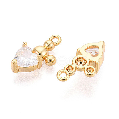 Brass Micro Pave Cubic Zirconia Pendants KK-N263-62G-1