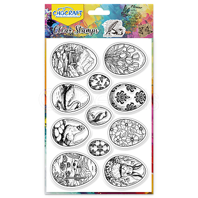 PVC Plastic Clear Stamps DIY-WH0618-0323-1