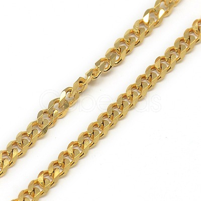 Trendy Men's 201 Stainless Steel Curb Chain Necklaces NJEW-L043A-42G-1
