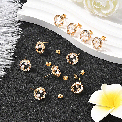 10Pcs Brass Stud Earring Findings KK-BBC0020-91-1