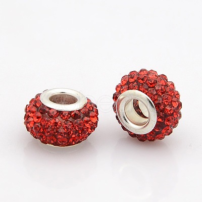 Resin Rhinestone European Beads CPDL-J018-12x9mm-21S-1