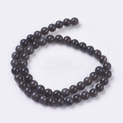 Natural Ice Obsidian Bead Strands X-G-E468-D01-1