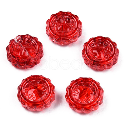 Transparent Spray Painted Glass Beads GLAA-N035-037-C07-1