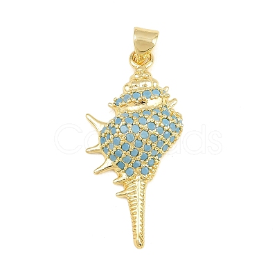 Brass Micro Pave Sky Blue Cubic Zirconia Pendants CU-CBA4A93-01H-G-1