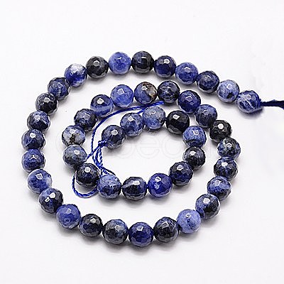 Natural Sodalite Beads Strands G-G542-8mm-28-1