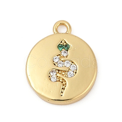 Brass Micro Pave Cubic Zirconia Charms KK-G526-03G-01-1