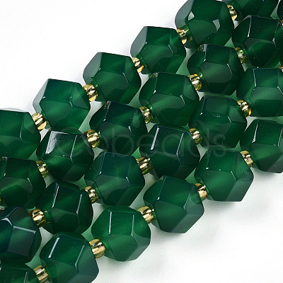 Natural Green Onyx Agate(Dyed & Heated) Beads Strands G-T140-09A-1