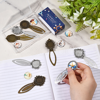 DIY Flat Round Bookmark Making Kits DIY-SC0032-07B-1