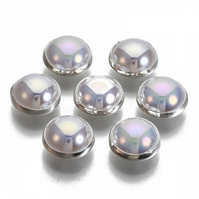 ABS Plastic Imitation Pearl Sewing Buttons BUTT-S005-10mm-01S-1