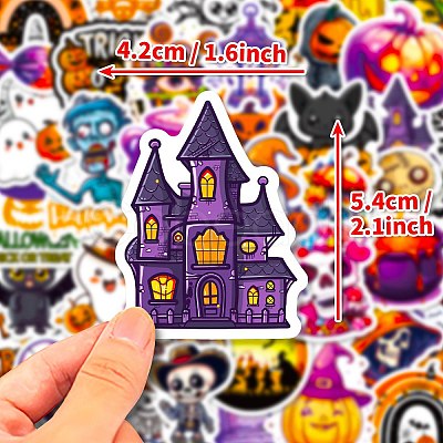 Hallowmas 50Pcs Self-Adhesive Stickers PW-WG19CA1-01-1