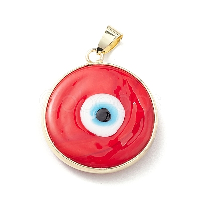 Handmade Evil Eye Lampwork Pendants LAMP-F031-03G-1