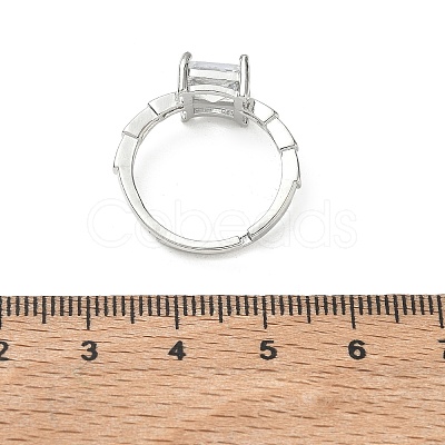 Brass & Clear Cubic Zirconia Finger Rings CU-CBA7E55-09P-1