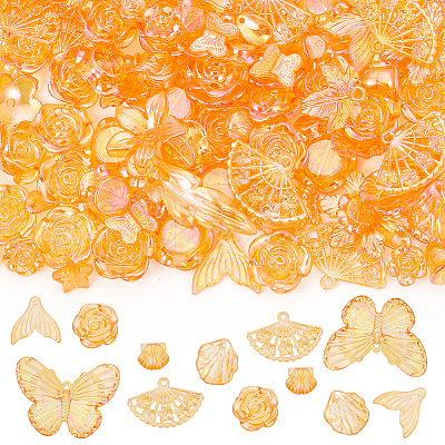 100G Resin Charms and Beads DIY Jewelry Making Findings Kit OHAR-SC0003-01B-1