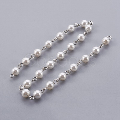 Handmade Shell Pearl Beaded Chains AJEW-JB00463-01-1