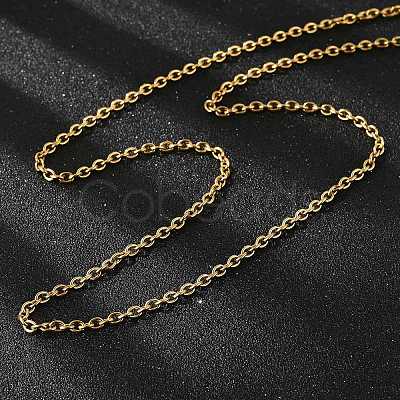 304 Stainless Steel Cable Chain Necklace Making STAS-P045-02G-1