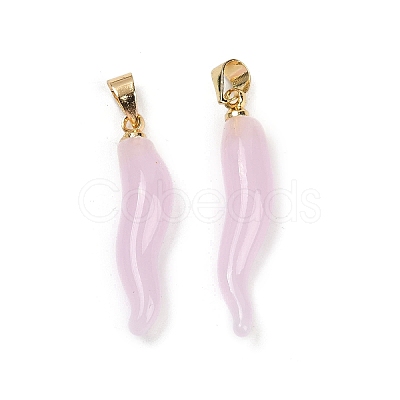 Handmade Lampwork with Brass Pendants KK-Q095-02B-08-1