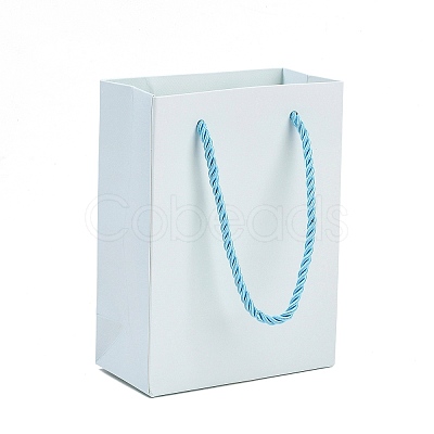 White Paper Gift Tote Bags with Handles ABAG-K004-02-1