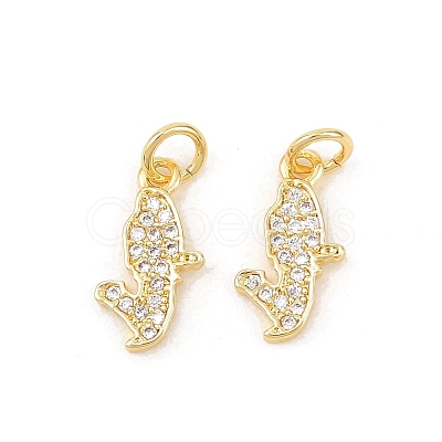 Brass Micro Pave Clear Cubic Zirconia Pendants KK-F931-32G-1